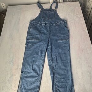 Ava & Viv Womens Denim Overalls Plus 18W Light Wash Adjustable Straps Split
